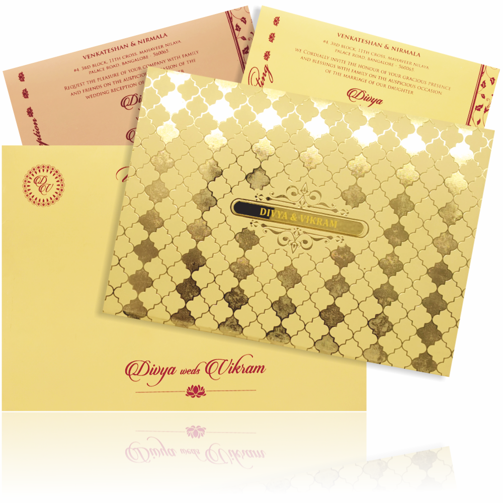 Splendid Blue Shading With Padding Invitation Card-KNPR3502C-0